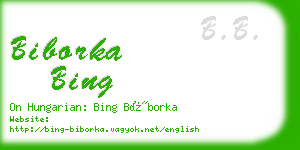biborka bing business card